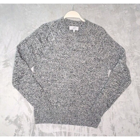 Jack Spade New York Marled Crew-Neck Sweater Grey/Black Sz Small 100% wool - Picture 1 of 6